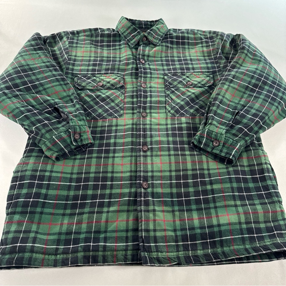 C. E. Schmidt Workwear Flannel Button Shirt Jacket Mens L Shacket Quilted Lined